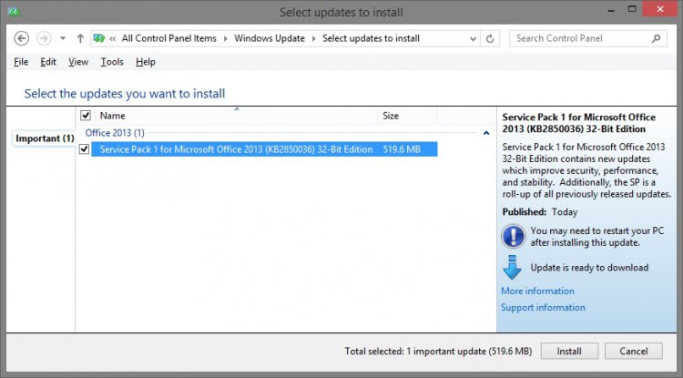 Office 2013 Service Pack 1 now available