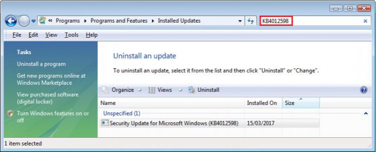 Installed Update KB4012598 on 15 Mar 2017.jpg