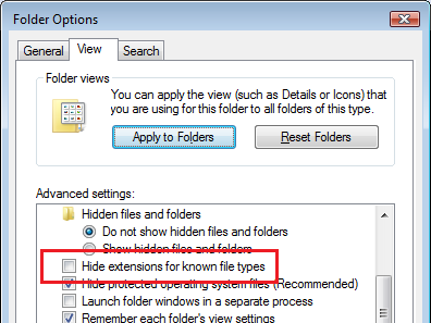 Vista SP2 Folder Options Hide Extensions.png