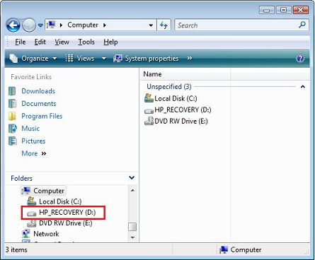 Vista SP2 HP_RECOVERY Partition in D Drive EDITED.png