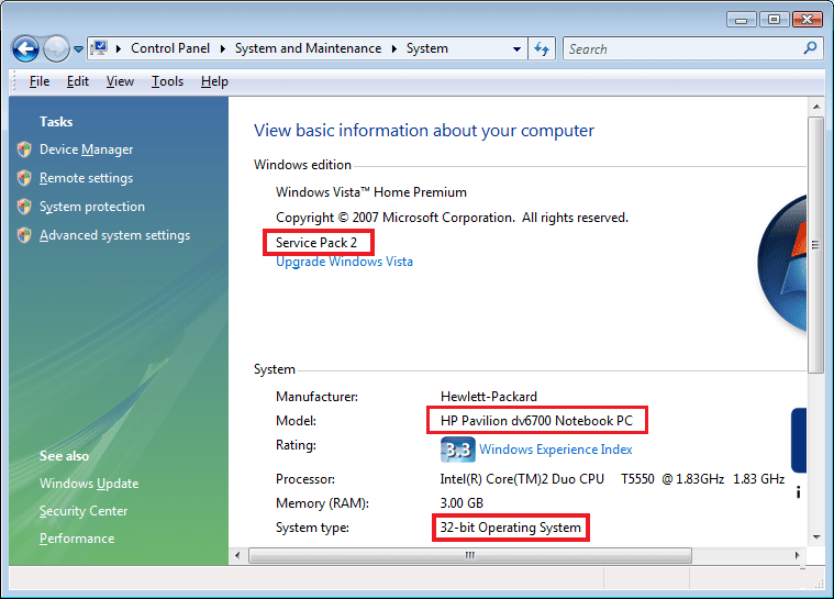 Vista System Information Service Pack Model Bit Architecture Jan 2018.png