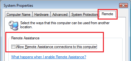 Vista SP2 System Properties Remote Assistance Disabled CVE-2019-0708 17 May 2019.png