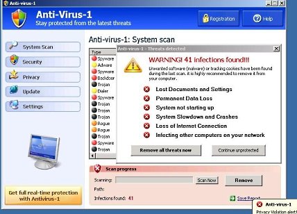 Anti-Virus-1 Malware Warning